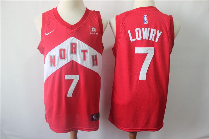 Men Toronto Raptors #7 Lowry Red City Edition Game Nike NBA Jerseys
